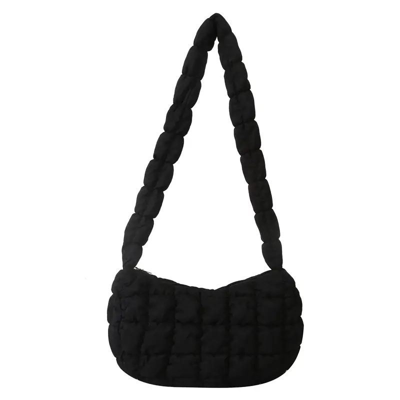 Black Quilted Shoulder Bag for Women 2023 Winter - Image 10