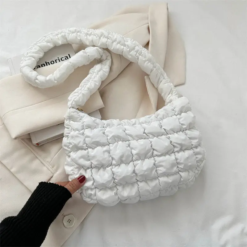Black Quilted Shoulder Bag for Women 2023 Winter - Image 2