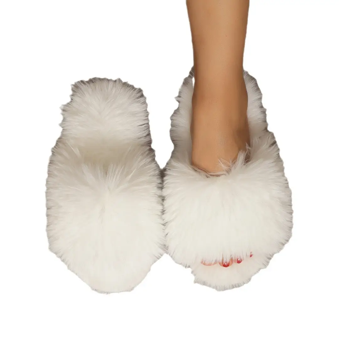 Cotton Slippers, Winter Long-Haired Slippers, Women's Indoor Furry Slippers, 2025 Spring and Autumn New Style, Plush Winter Slippers