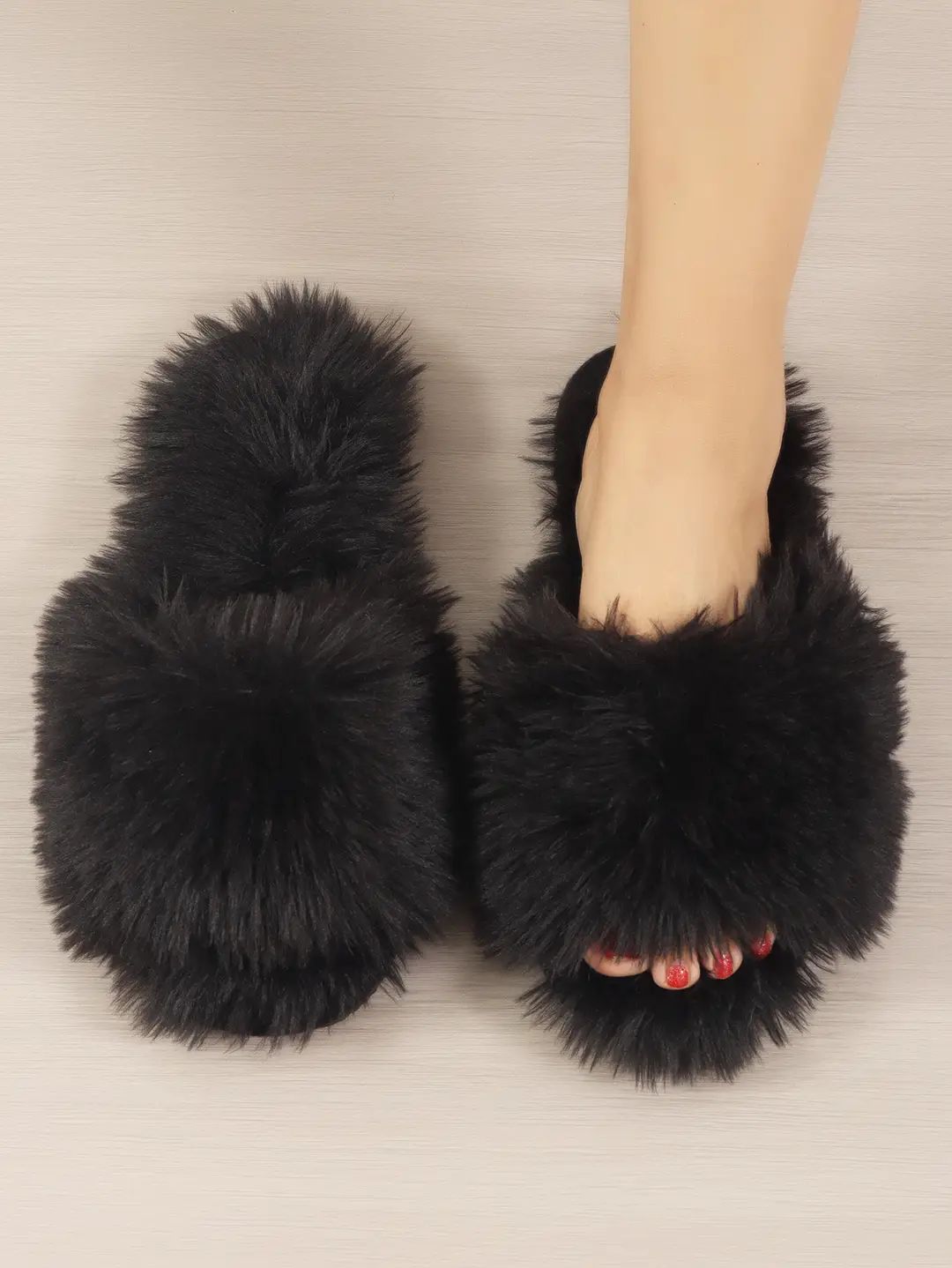 Cotton Slippers, Winter Long-Haired Slippers, Women's Indoor Furry Slippers, 2025 Spring and Autumn New Style, Plush Winter Slippers — feature 22