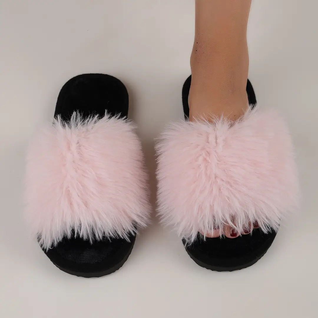 Cotton Slippers, Winter Long-Haired Slippers, Women's Indoor Furry Slippers, 2025 Spring and Autumn New Style, Plush Winter Slippers