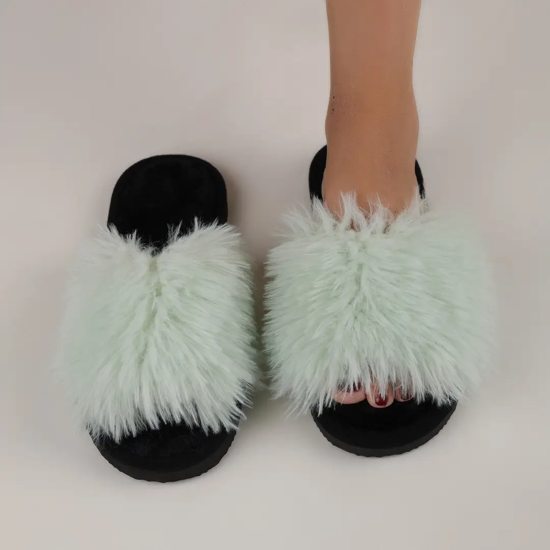 Cotton Slippers, Winter Long-Haired Slippers, Women's Indoor Furry Slippers, 2025 Spring and Autumn New Style, Plush Winter Slippers