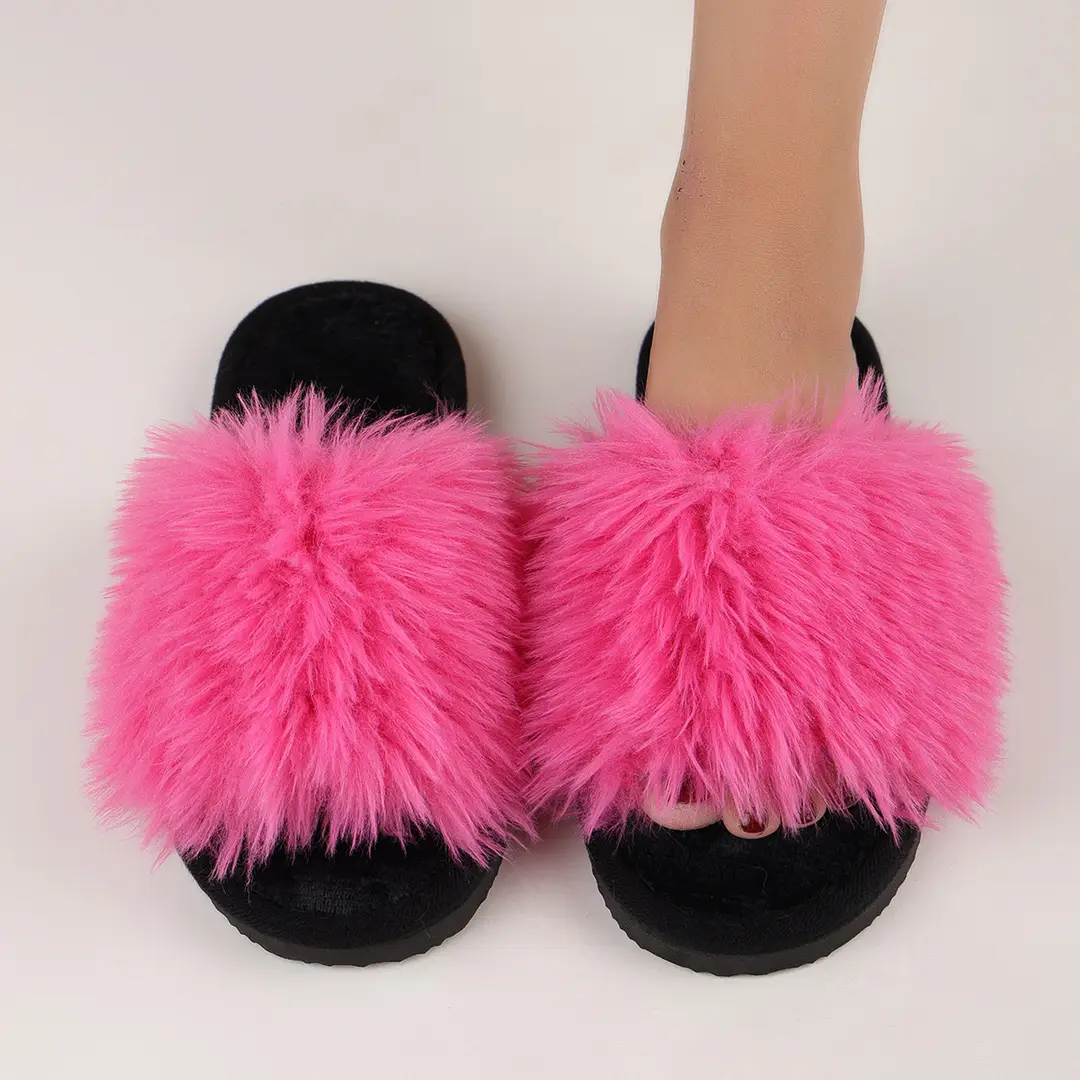 Cotton Slippers, Winter Long-Haired Slippers, Women's Indoor Furry Slippers, 2025 Spring and Autumn New Style, Plush Winter Slippers