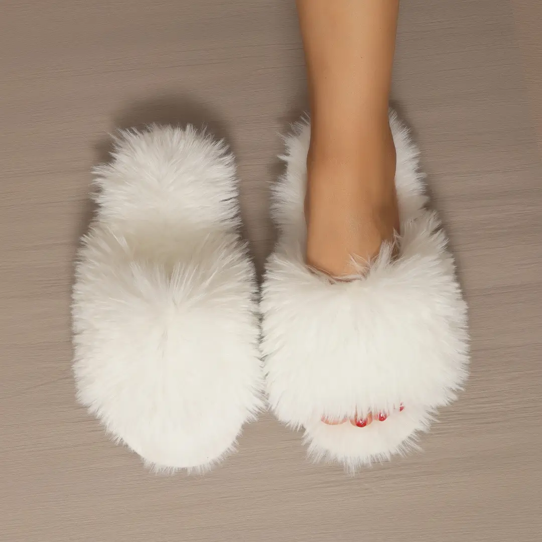 Cotton Slippers, Winter Long-Haired Slippers, Women's Indoor Furry Slippers, 2025 Spring and Autumn New Style, Plush Winter Slippers