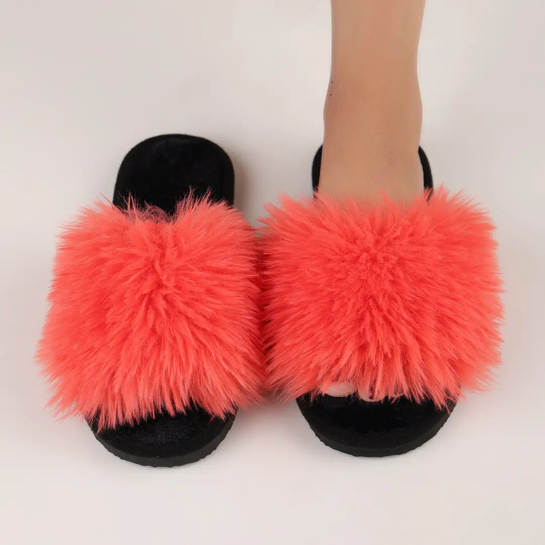Cotton Slippers, Winter Long-Haired Slippers, Women's Indoor Furry Slippers, 2025 Spring and Autumn New Style, Plush Winter Slippers