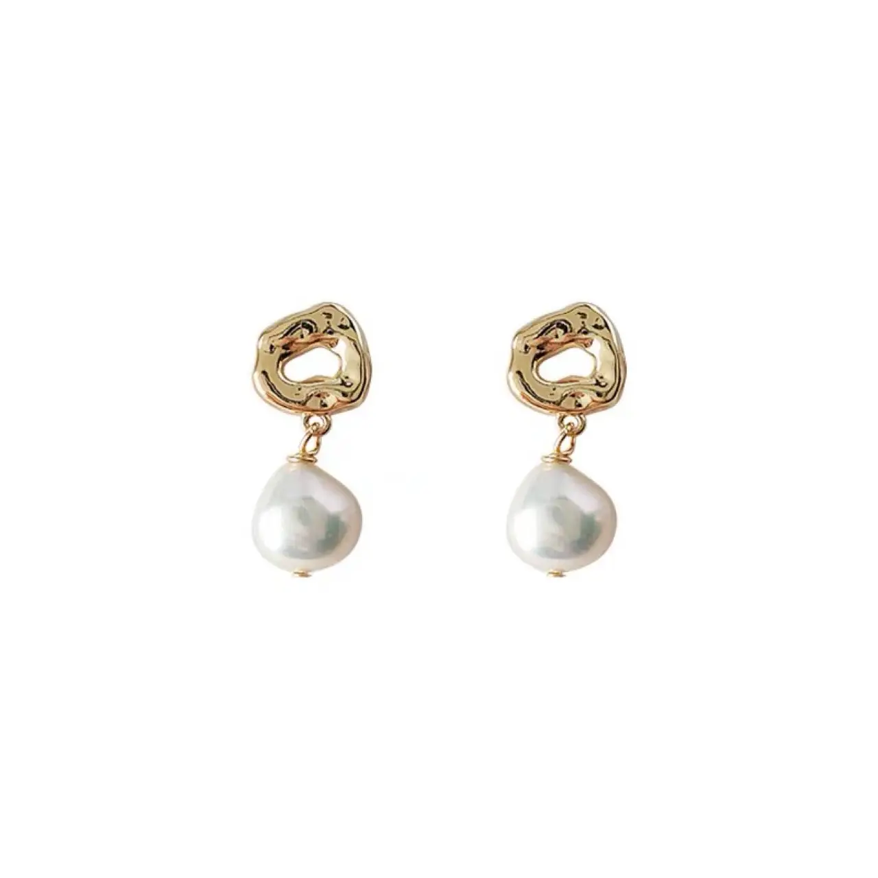 Gold Pearl Baroque Earrings for Women — feature 5