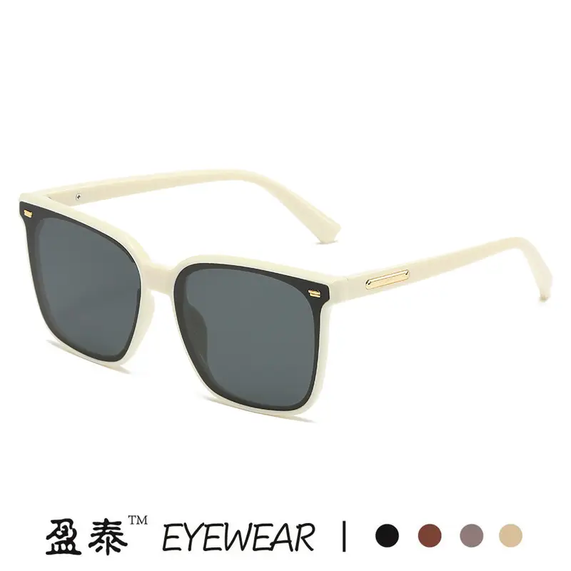 White Black Square Sunglasses for Men Women - Image 8