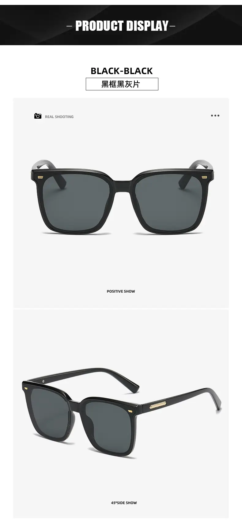 White Black Square Sunglasses for Men Women — feature 14