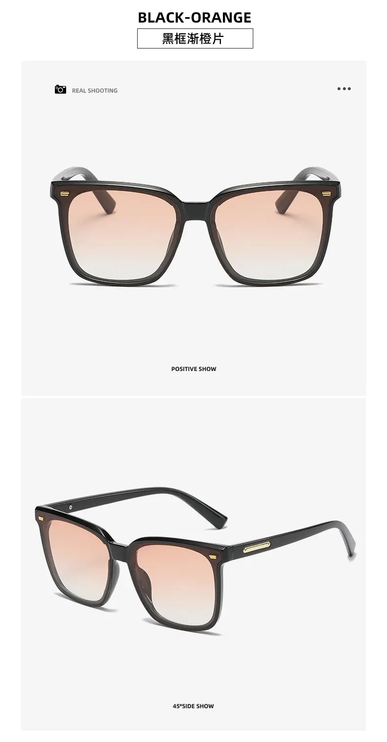 White Black Square Sunglasses for Men Women — feature 15