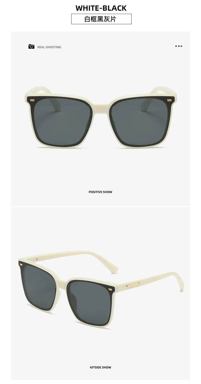 White Black Square Sunglasses for Men Women — feature 16