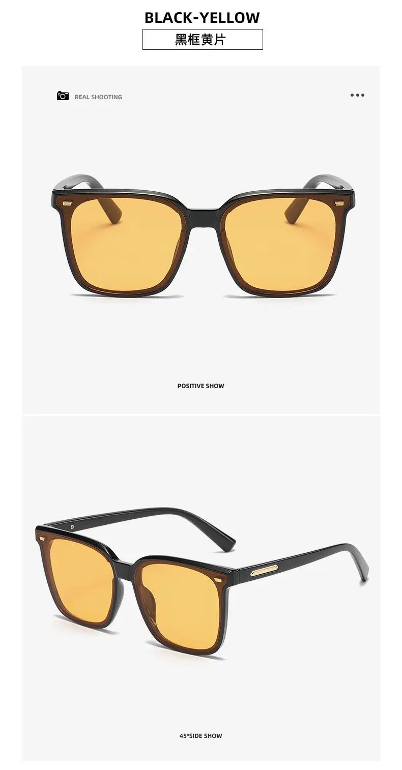 White Black Square Sunglasses for Men Women — feature 17