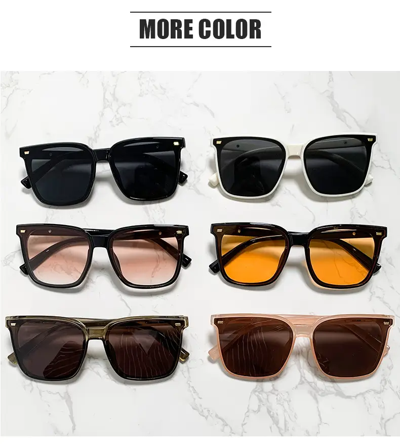 White Black Square Sunglasses for Men Women — feature 20