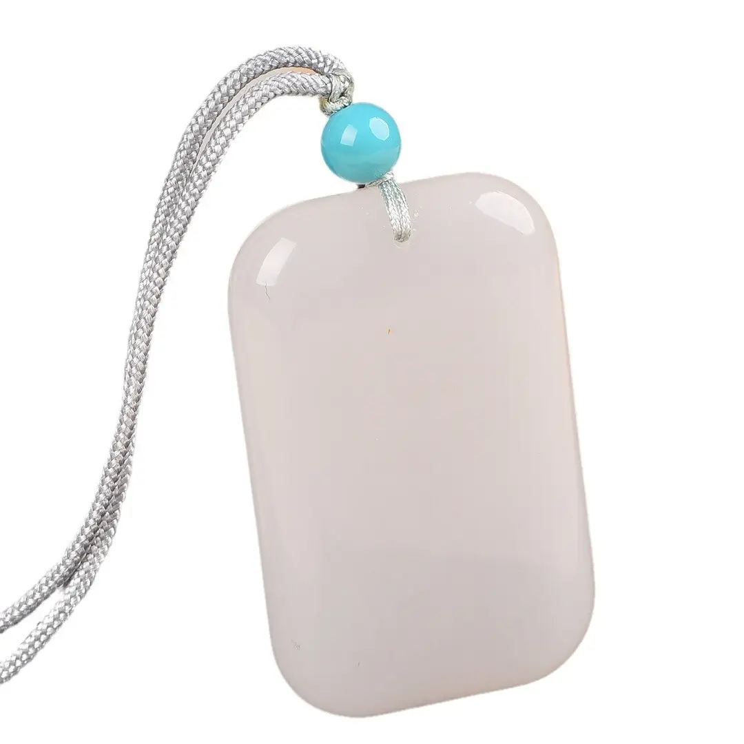 Jade Safe & Sound Card Necklace with Blue Bezel - Image 6