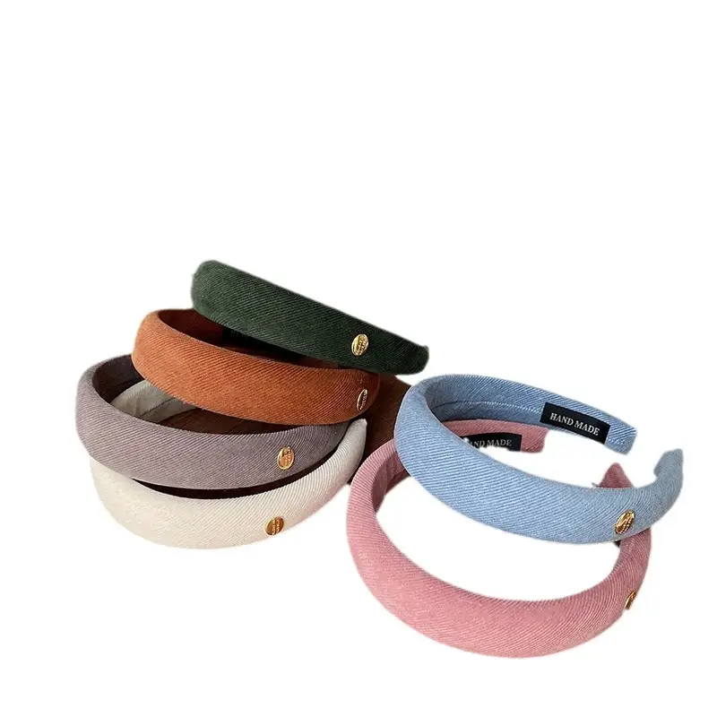 Women Retro Chanel Plaid Headband with Sponges - Image 7