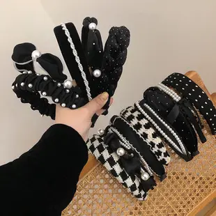 Women Retro Chanel Plaid Headband with Sponges — feature 7