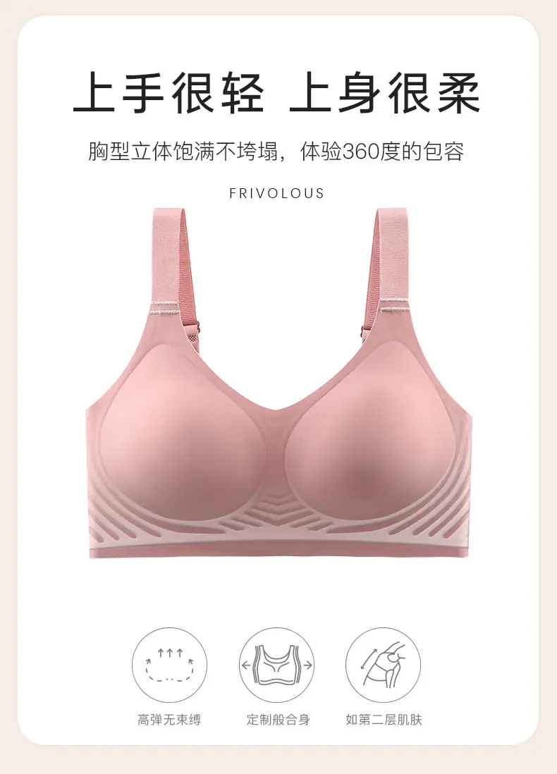 Jelly Soft Support Semi-Fixed Cup Glossy, Traceless, Wire-Free, Comfortable, Wide-Shouldered Bra, Push-Up, High-Elasticity, Super Soft and Small — feature 17