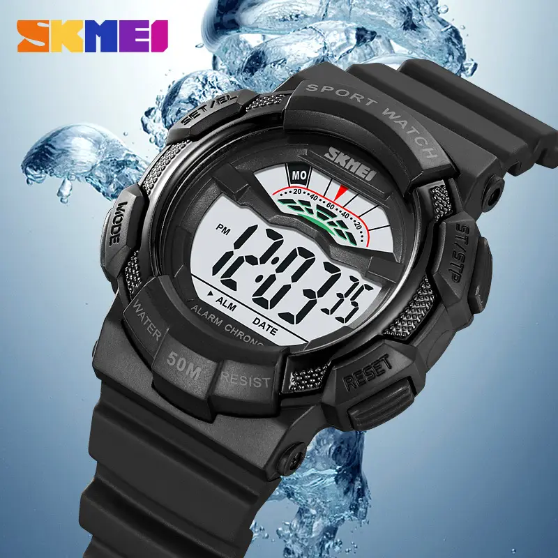 Sports Digital Watch Black Blue Waterproof 10:58 Display - Image 11