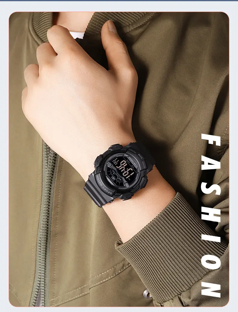 Sports Digital Watch Black Blue Waterproof 10:58 Display — feature 21