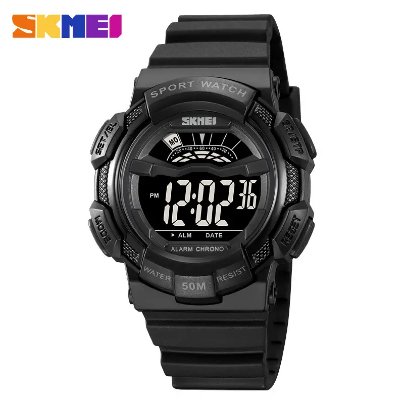Sports Digital Watch Black Blue Waterproof 10:58 Display - Image 6