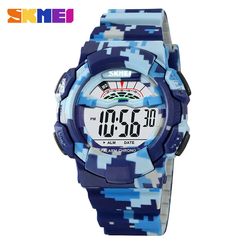 Sports Digital Watch Black Blue Waterproof 10:58 Display - Image 7