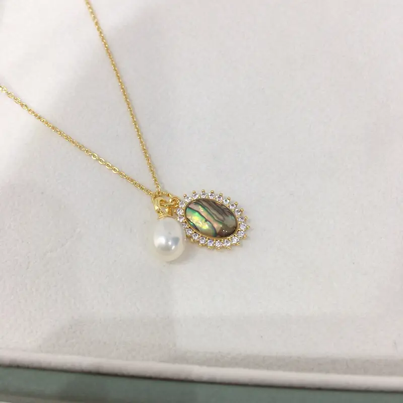 Zhuji Yuan Natural Pearl Pendant with Abalone Shell - Image 3
