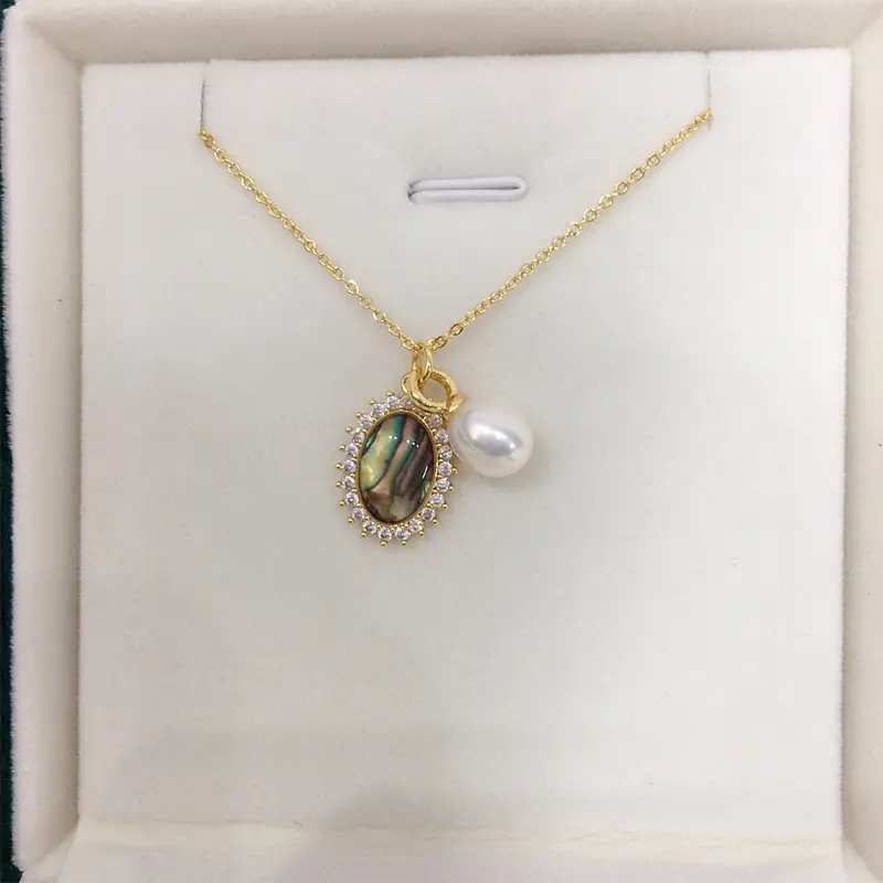 Zhuji Yuan Natural Pearl Pendant with Abalone Shell — feature 2