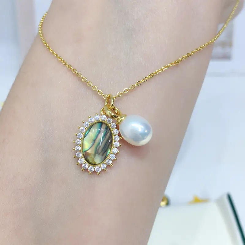 Zhuji Yuan Natural Pearl Pendant with Abalone Shell — feature 6