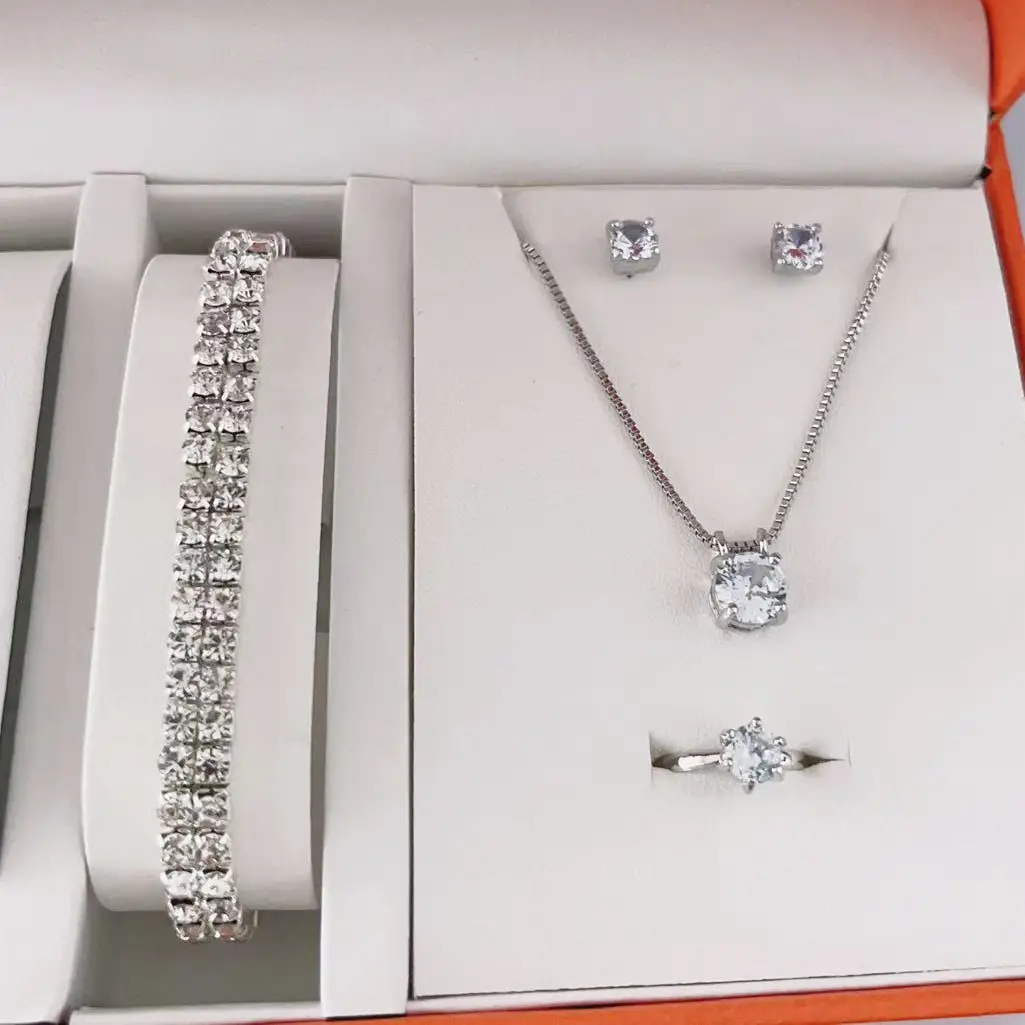Four-piece Zircon Jewelry Set for Women