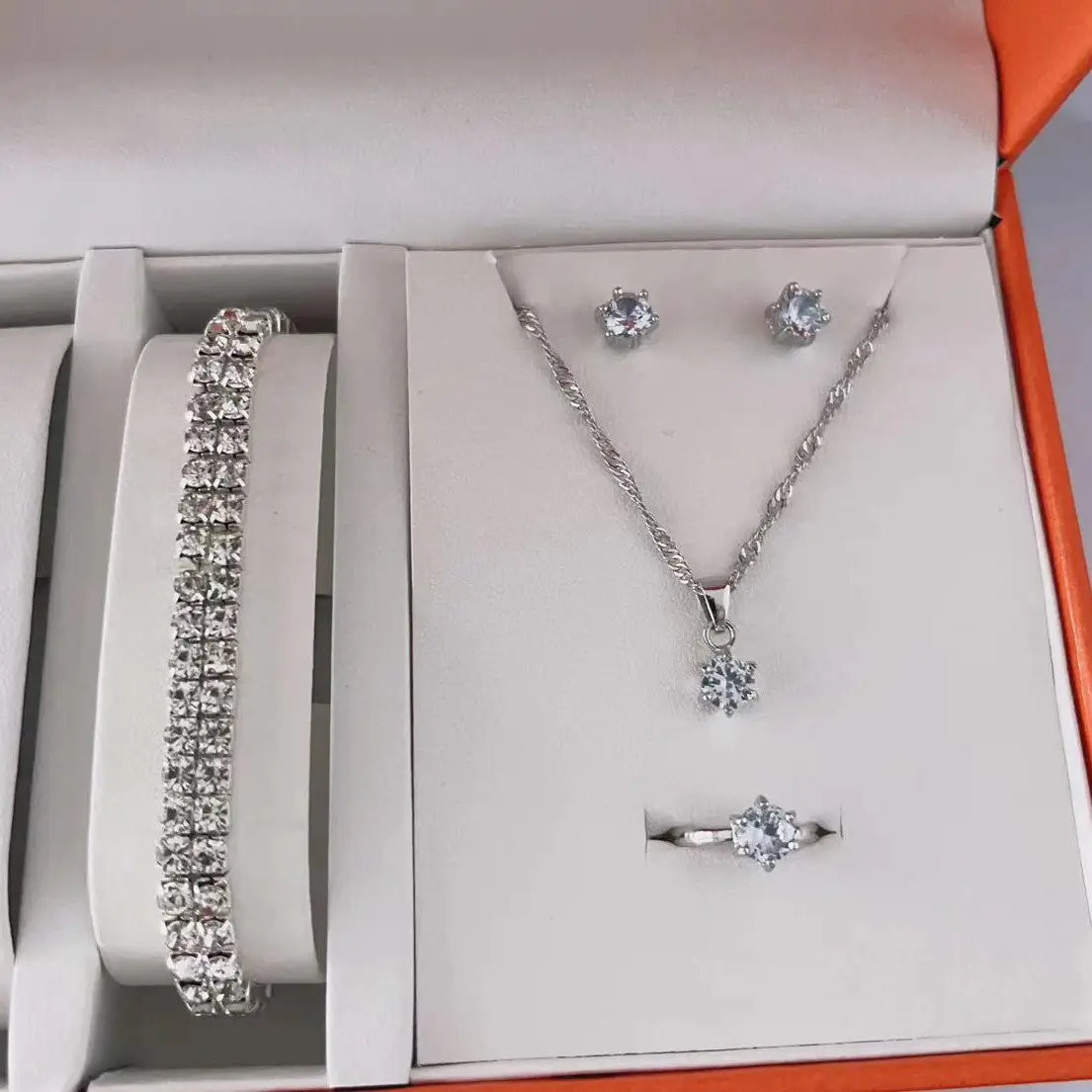 Four-piece Zircon Jewelry Set for Women
