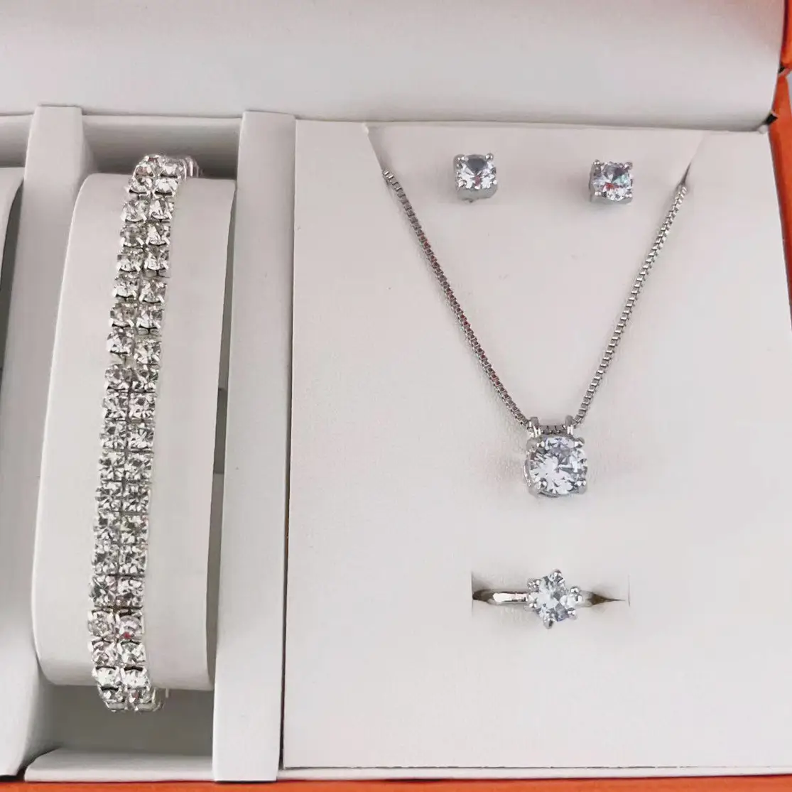 Four-piece Zircon Jewelry Set for Women