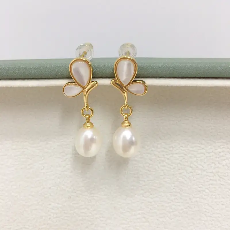 Zhuji Pearl Butterfly Earrings 18K Gold Women — feature 3