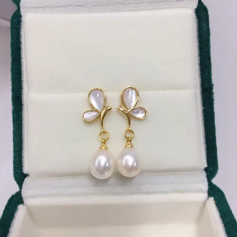 Zhuji Pearl Butterfly Earrings 18K Gold Women — feature 7