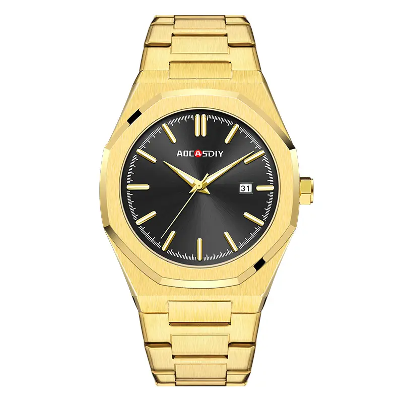 AOCASDIY Gold Green Dial Men's Quartz Watch - Image 9