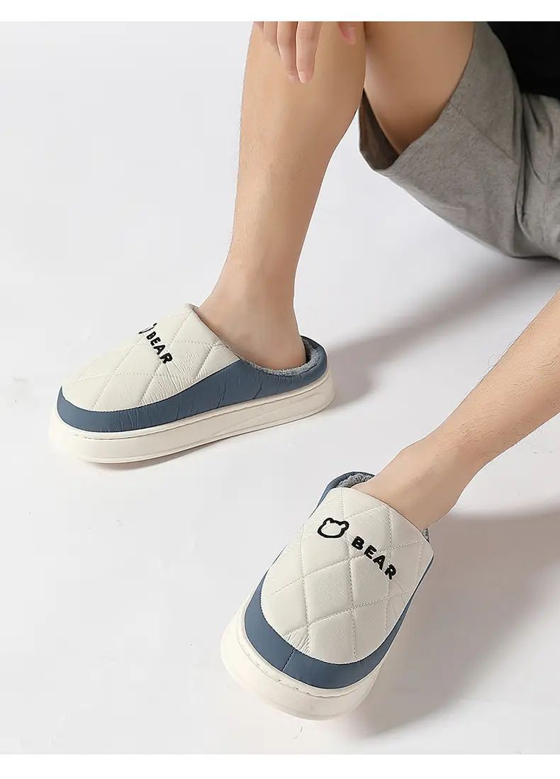 Cotton slippers women's winter cotton slippers confinement shoes men's indoor plush cotton shoes home thickened warm indoor slippers wholesale — feature 12