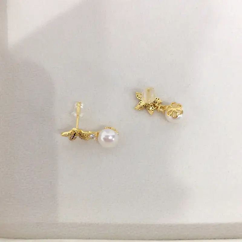 18K Gold Pearl Star Earrings for Women — feature 4