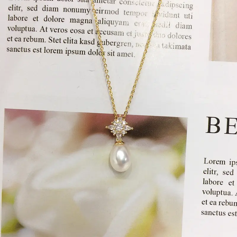 Natural Freshwater Pearl Necklace with Starlight Pendant — feature 6