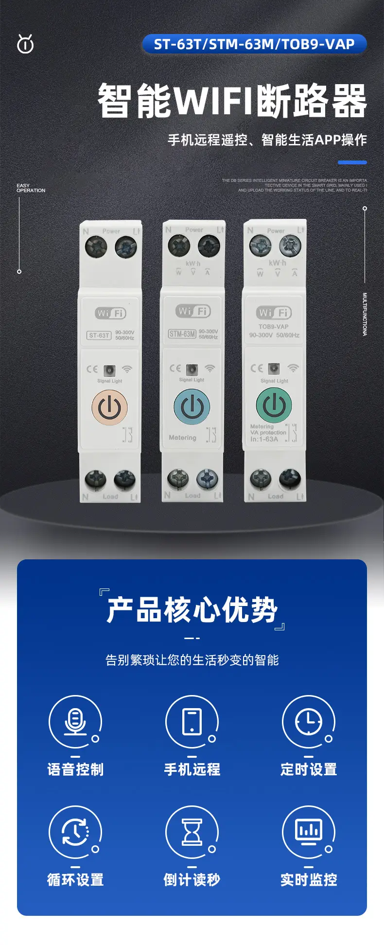 Connected to Mijia APP Graffiti Smart WIFI Circuit Breaker wifi Empty Mobile Phone Remote Smart Wireless Timing — feature 1