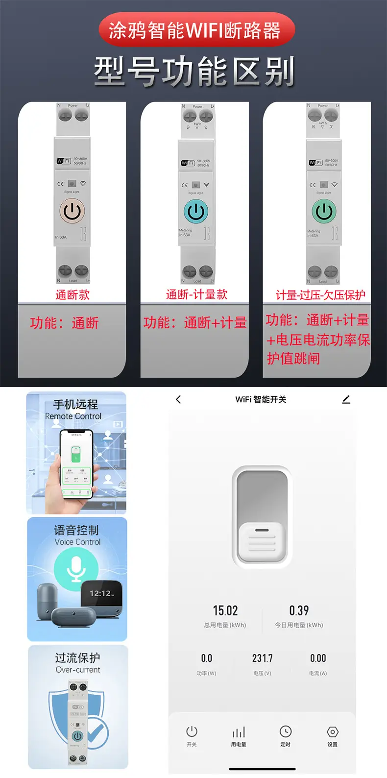 Connected to Mijia APP Graffiti Smart WIFI Circuit Breaker wifi Empty Mobile Phone Remote Smart Wireless Timing — feature 6