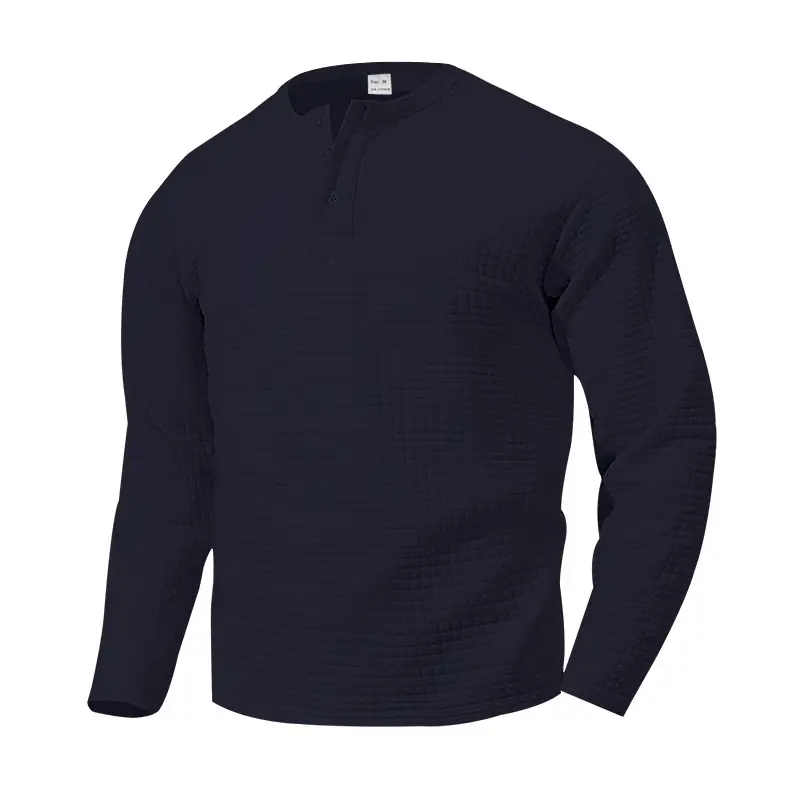 Men's Beige Waffle Knit Long Sleeve T-Shirt — feature 18