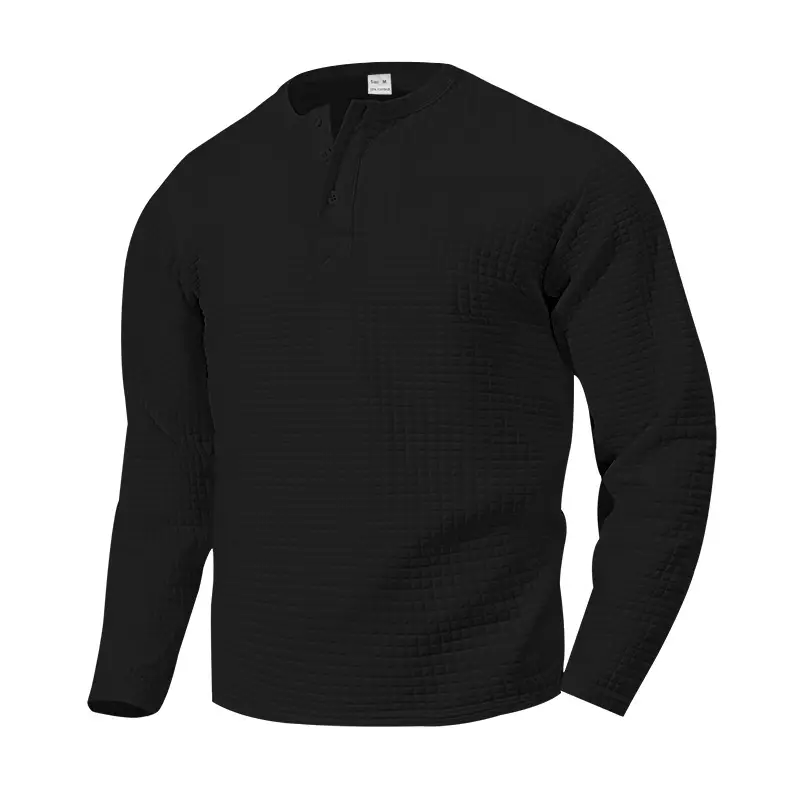 Men's Beige Waffle Knit Long Sleeve T-Shirt — feature 26