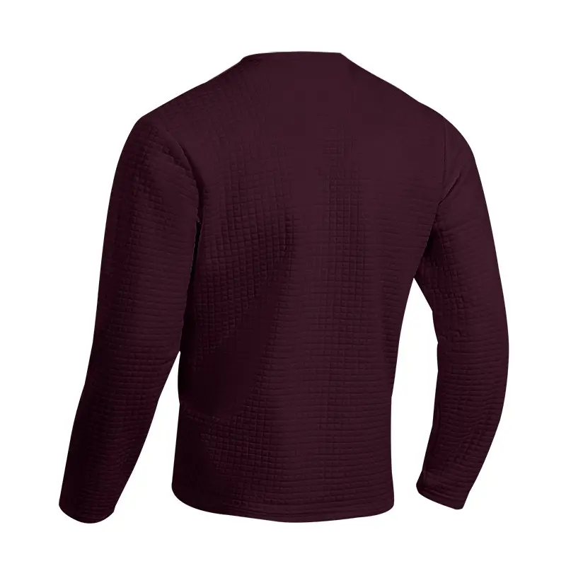 Men's Beige Waffle Knit Long Sleeve T-Shirt — feature 35