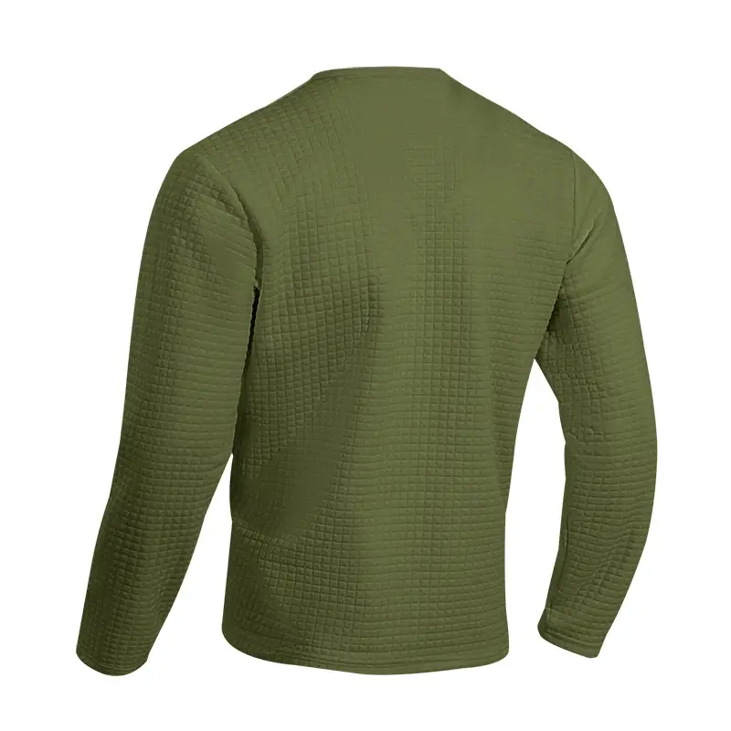Men's Beige Waffle Knit Long Sleeve T-Shirt — feature 43