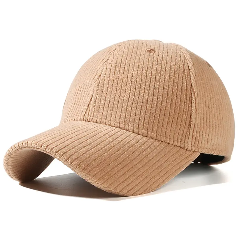 Green Corduroy Baseball Cap for Women Winter Warm - Image 4