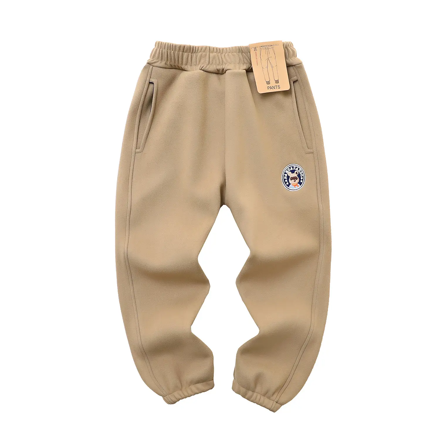 Kids Windproof Velvet Pants Grey Medium Large - Image 10