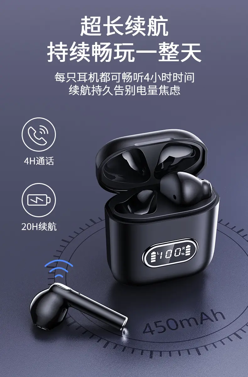 Amazon Bluetooth Headset High-Quality Sound ENC Call Noise Reduction Wireless Semi-In-Ear New Model Ultra-Long Battery Life J15 β feature 8