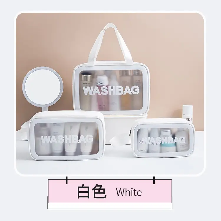 Pu Frosted Waterproof Cosmetic Bag Large Capacity