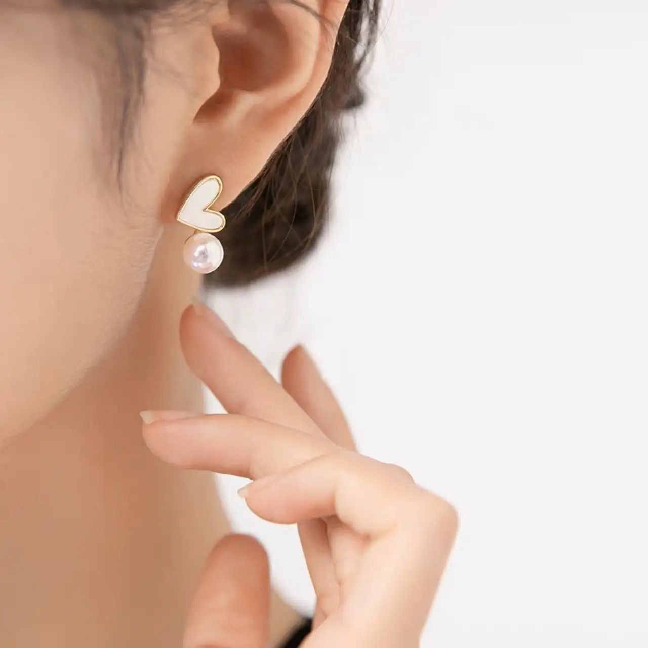 Natural Freshwater Pearl Earrings Gold Plated Women - Image 4