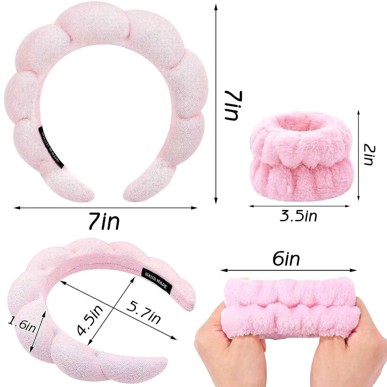 Girls Pink Sponge Headband with Face Wash - Image 30
