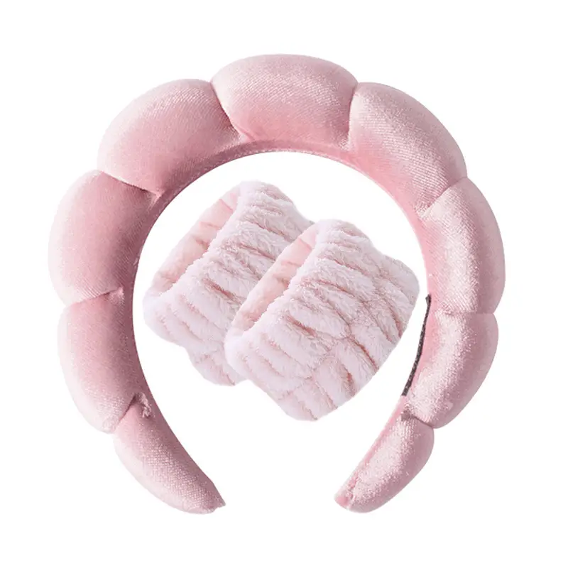 Girls Pink Sponge Headband with Face Wash - Image 20