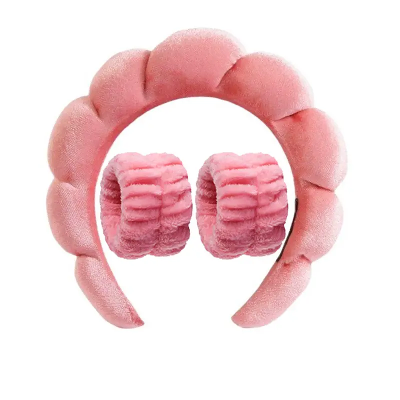 Girls Pink Sponge Headband with Face Wash - Image 25